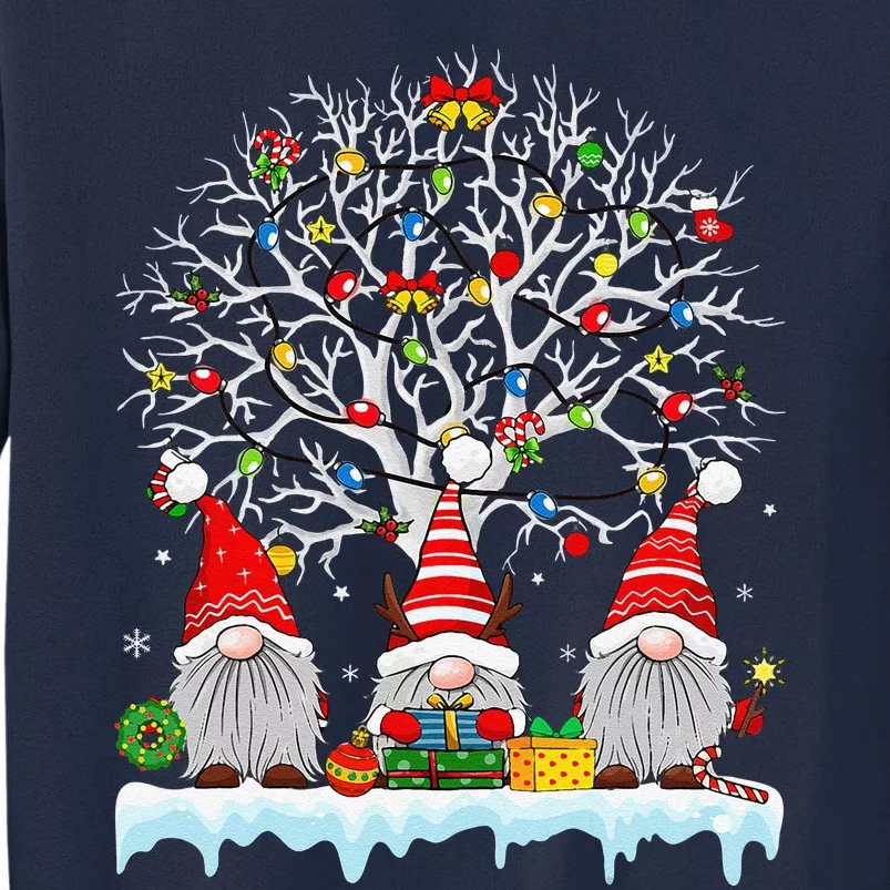 Cute Gnomes Merry Christmas Light Family Gnome Xmas Matching Tall Sweatshirt