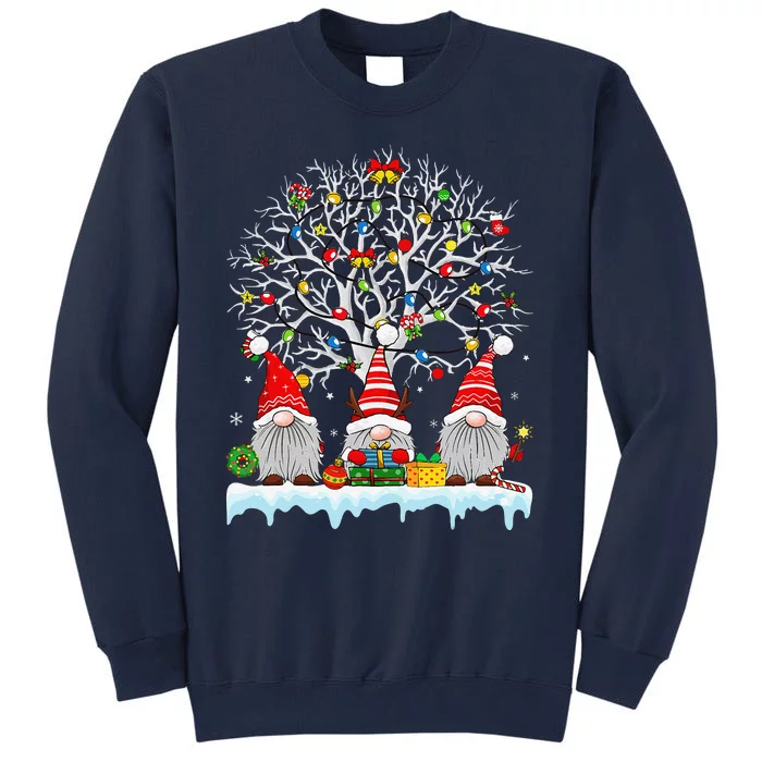 Cute Gnomes Merry Christmas Light Family Gnome Xmas Matching Tall Sweatshirt