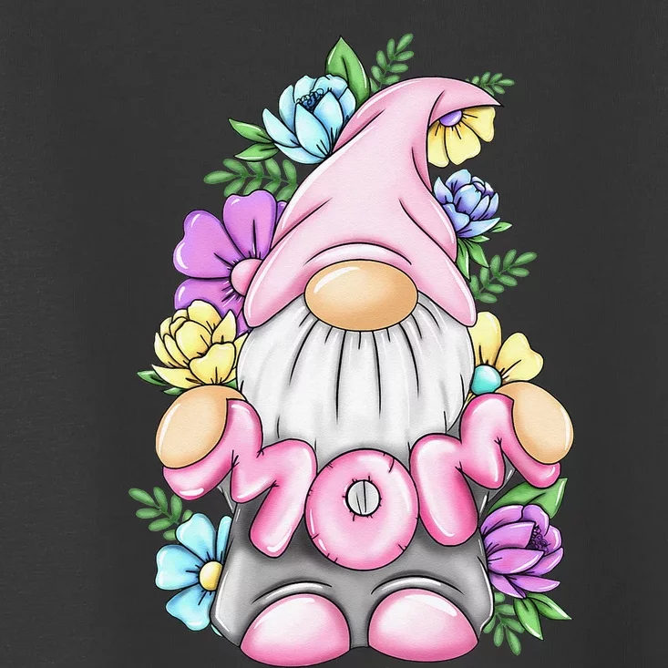 Cute Gnome Mom Happy Mother's Day Art Flower For Mom Gnomies Toddler T-Shirt