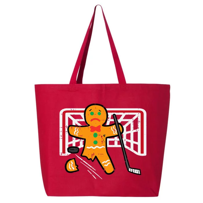 Christmas Gingerbread Man Ice Hockey Fun Xmas 25L Jumbo Tote