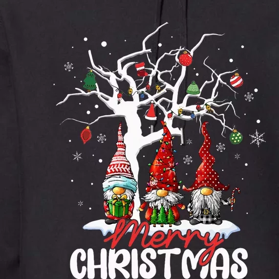 Cute Gnomes Merry Christmas Light Family Premium Hoodie