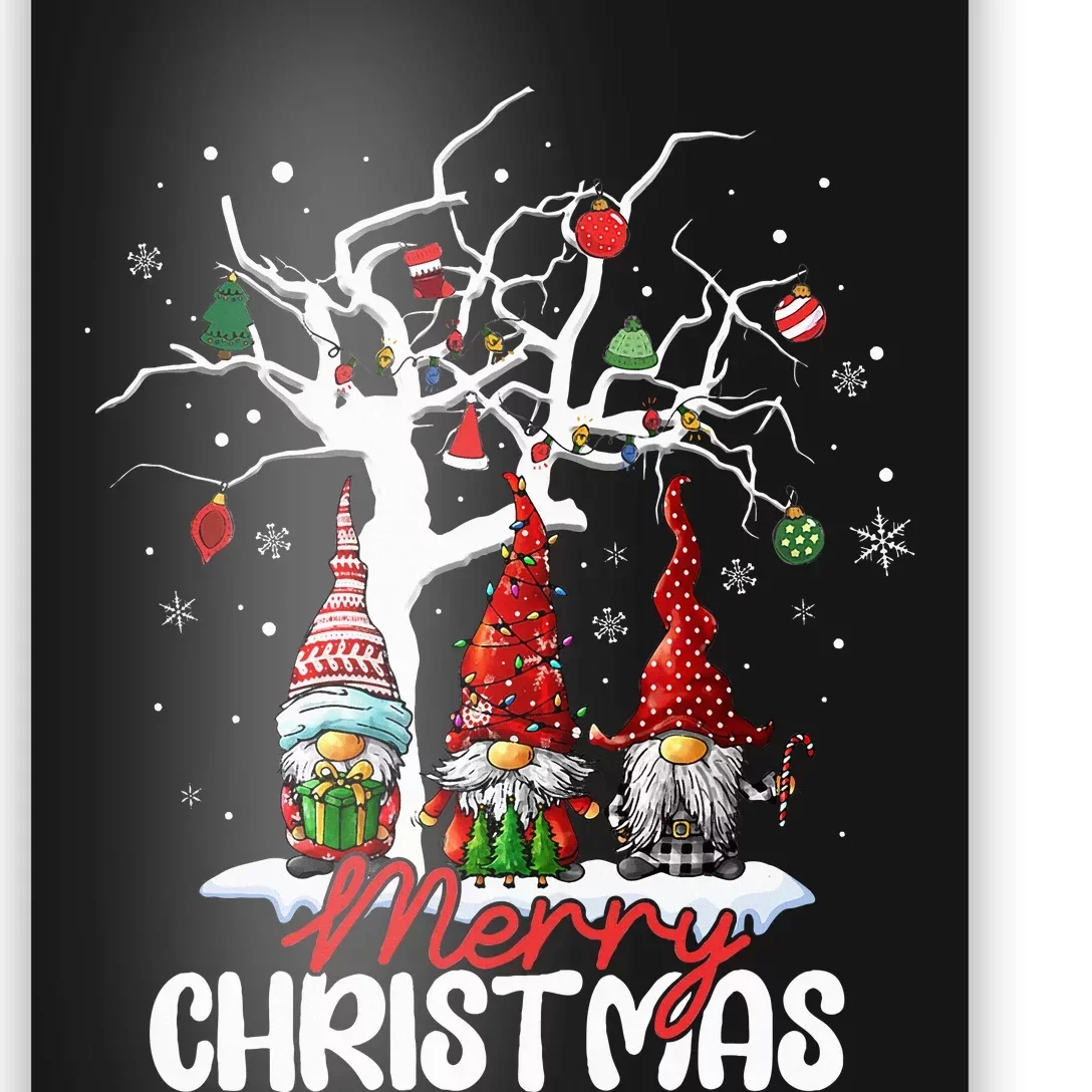 Cute Gnomes Merry Christmas Light Family Poster