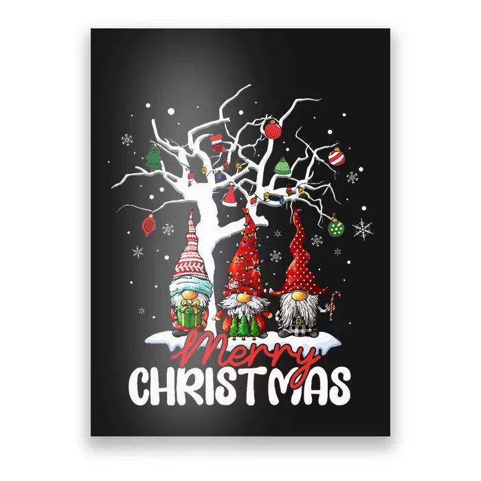 Cute Gnomes Merry Christmas Light Family Poster