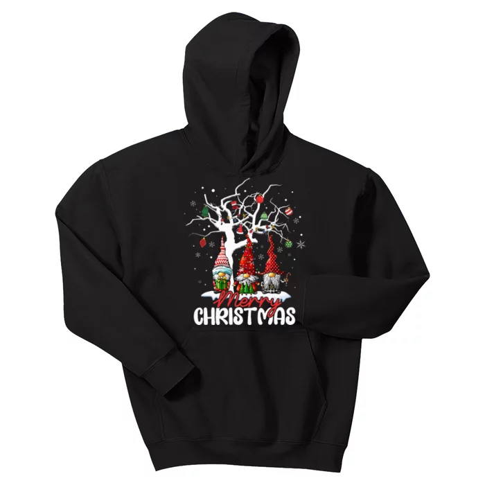 Cute Gnomes Merry Christmas Light Family Kids Hoodie