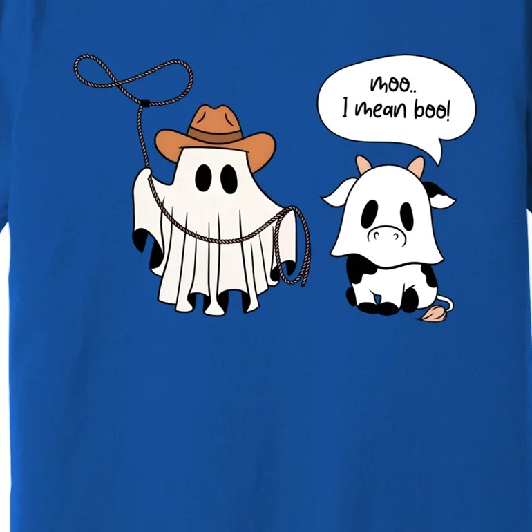 Cow Ghosts Moo I Mean Boo Cow Ghost Halloween Gift Premium T-Shirt