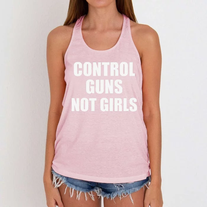 Control Guns Not Women's Knotted Racerback Tank