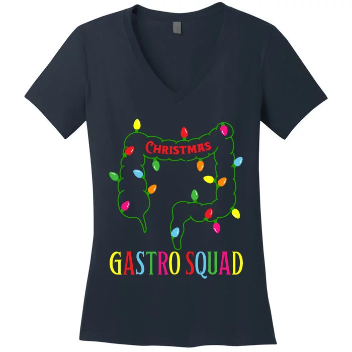 Christmas Gastro Nurse Squad Gastroenterology Doctor Vintage Women's V-Neck T-Shirt