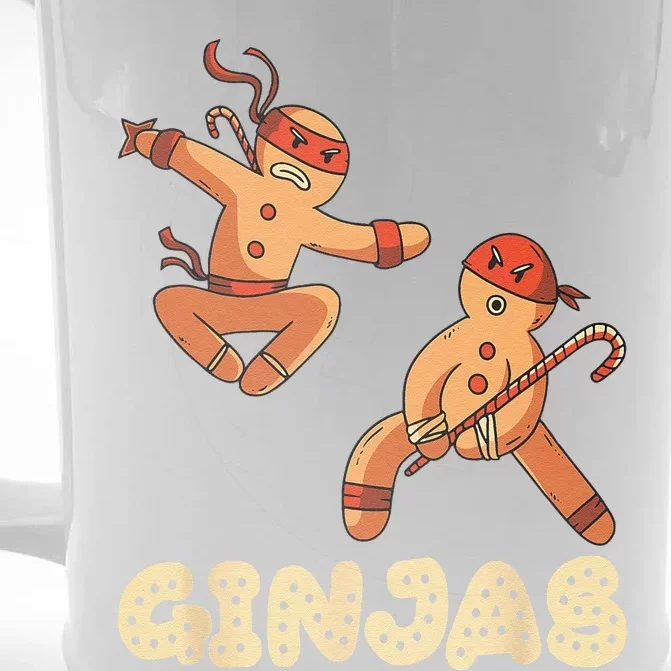 Christmas Ginjas Ninja Gingerbread Man Front & Back Beer Stein