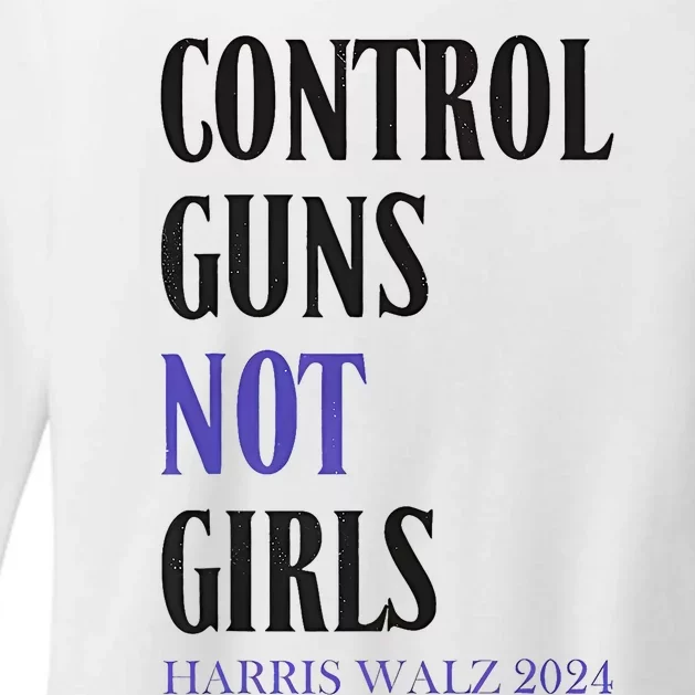 Control Guns Not Girl Rights Harris Waltz 2024 Womens CVC Long Sleeve Shirt