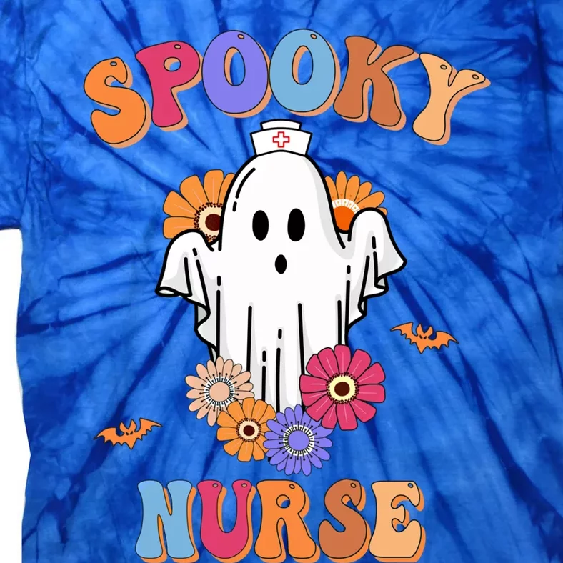 Cute Ghost Nurse Spooky Halloween Nurse Gift Tie-Dye T-Shirt