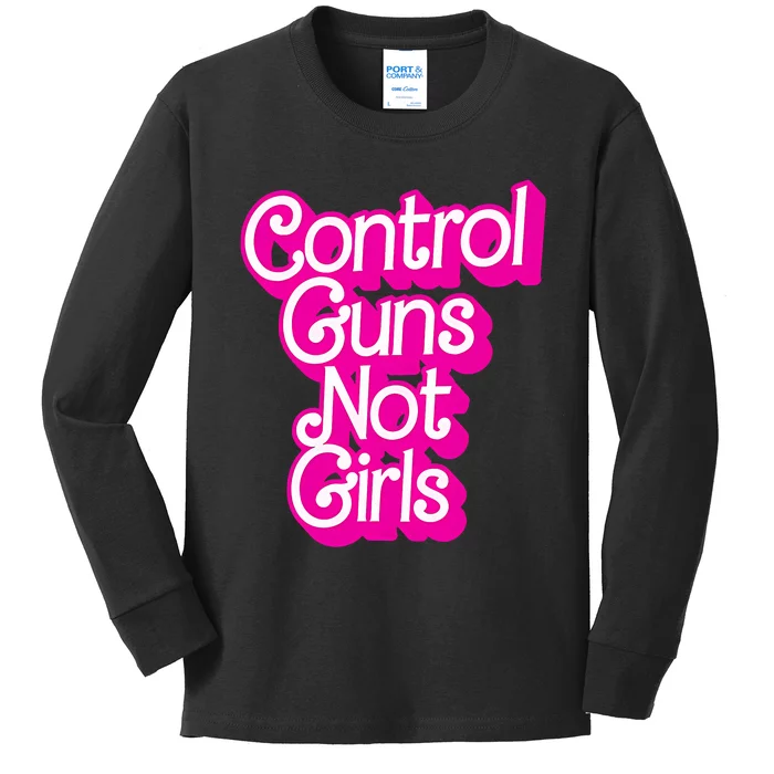 Control Guns Not Girl Women Rights Feminist Kids Long Sleeve Shirt