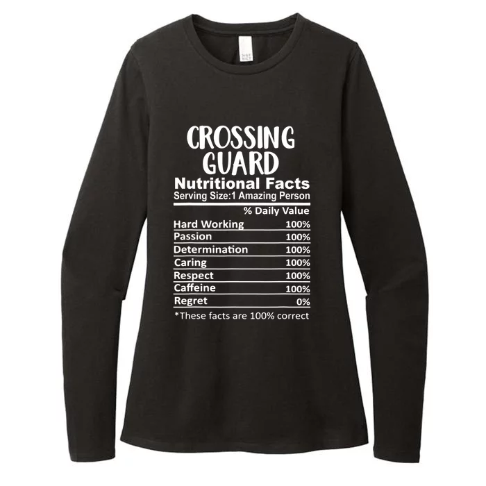 Crossing Guard Nutrition Facts Funny Womens CVC Long Sleeve Shirt