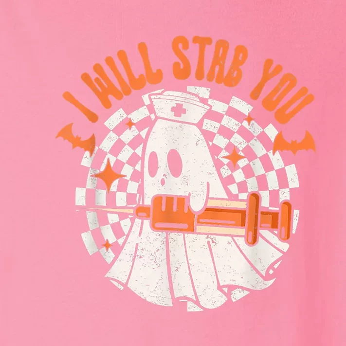 Cute Ghost Nurse I Will Stab You Halloween Spooky Season Gift Toddler Long Sleeve Shirt