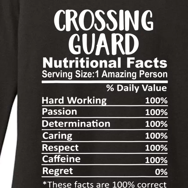 Crossing Guard Nutrition Facts Funny Womens CVC Long Sleeve Shirt