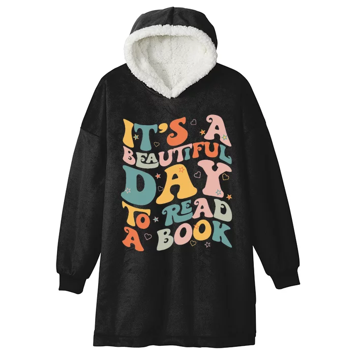 Cute Groovy National Read A Book Day Funny Book Lover Hooded Wearable Blanket