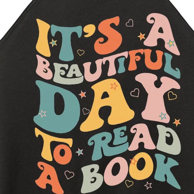 Cute Groovy National Read A Book Day Funny Book Lover Women’s Perfect Tri Rocker Tank