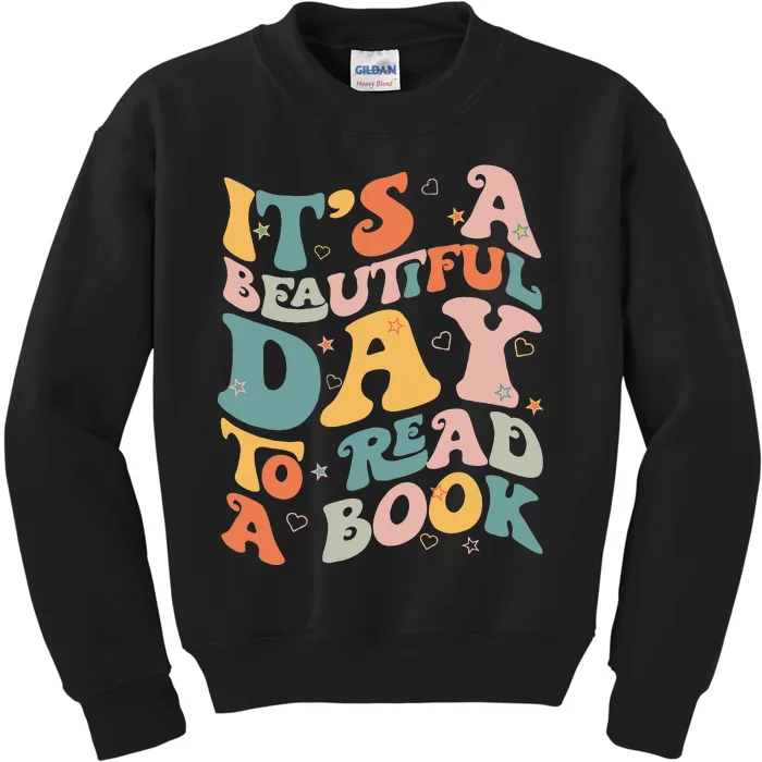 Cute Groovy National Read A Book Day Funny Book Lover Kids Sweatshirt