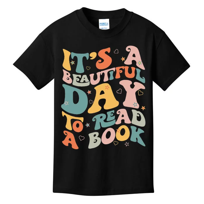 Cute Groovy National Read A Book Day Funny Book Lover Kids T-Shirt