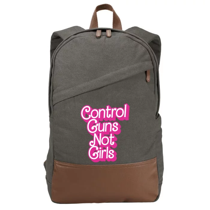 Control Guns Not Girl Cotton Canvas Backpack