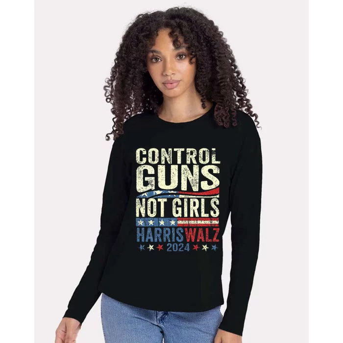 Control Guns Not Girl Rights Harriswaltz 2024 Womens Cotton Relaxed Long Sleeve T-Shirt