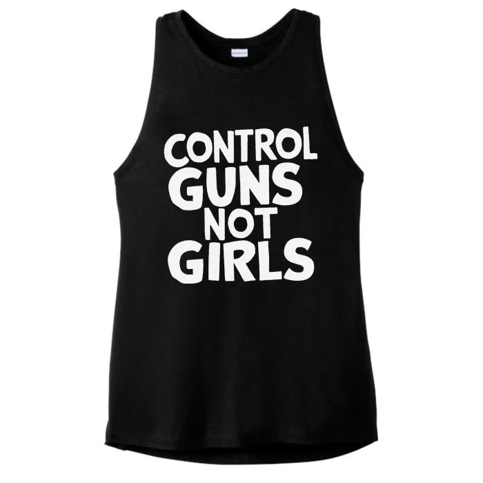 Control Guns Not Girl.S Ladies Tri-Blend Wicking Tank