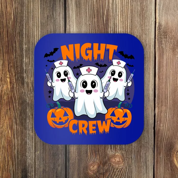 Cute Ghost Nurse Night Shift Crew Medical Humor Halloween Gift Coaster