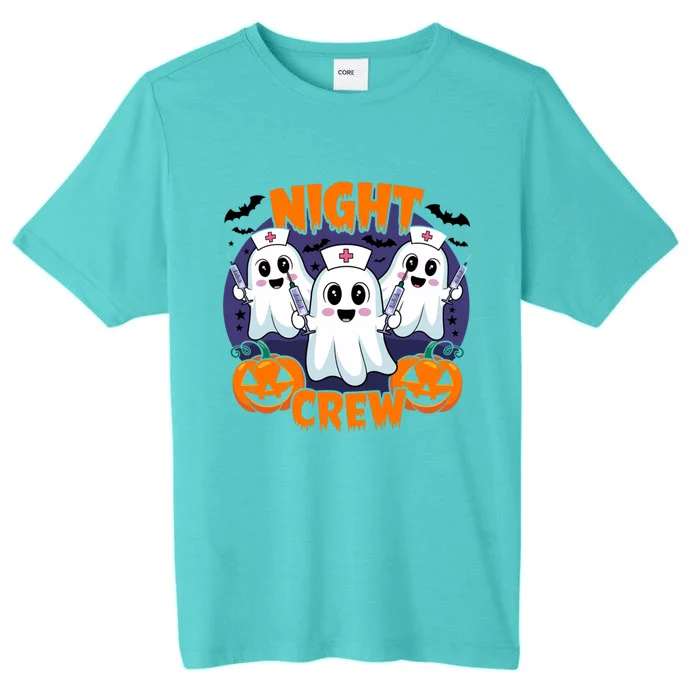 Cute Ghost Nurse Night Shift Crew Medical Humor Halloween Gift ChromaSoft Performance T-Shirt