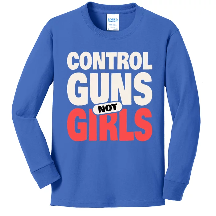 Control Guns Not 2024 Election Women Rights Feminist Kids Long Sleeve Shirt