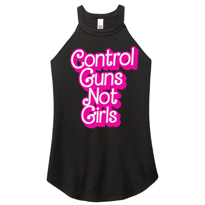 Control Guns Not Girl Rights Feminist Women’s Perfect Tri Rocker Tank