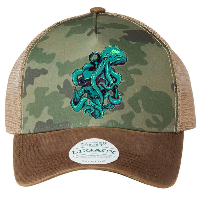 Cool Grunge Octopus Skull Legacy Tie Dye Trucker Hat