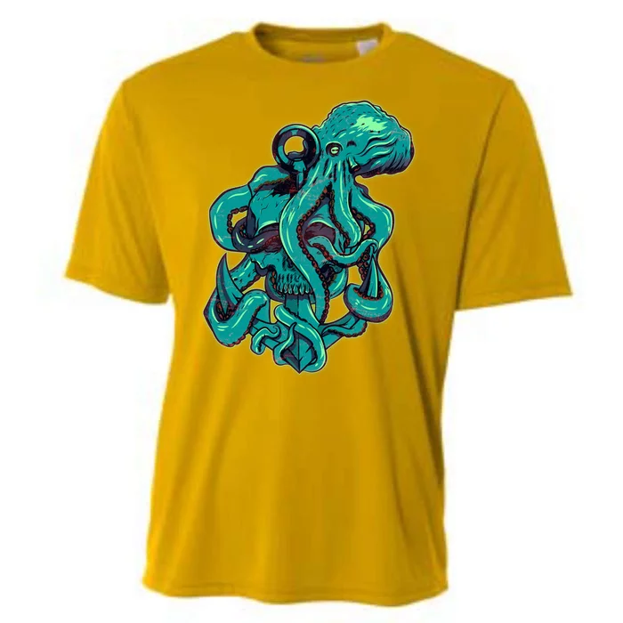 Cool Grunge Octopus Skull Cooling Performance Crew T-Shirt