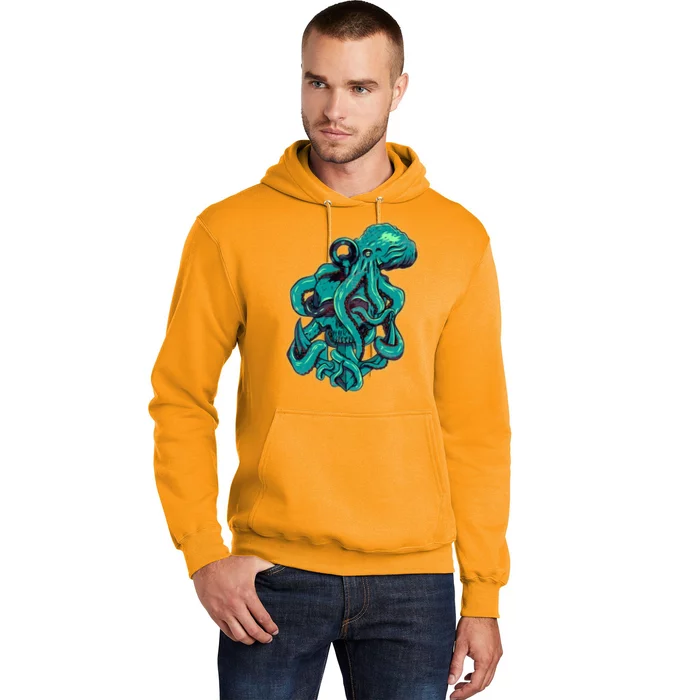 Cool Grunge Octopus Skull Hoodie