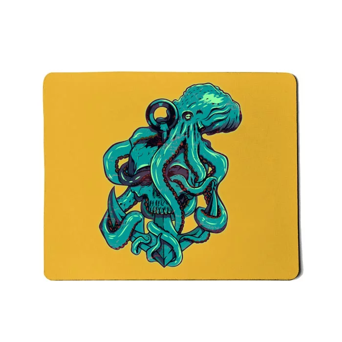 Cool Grunge Octopus Skull Mousepad