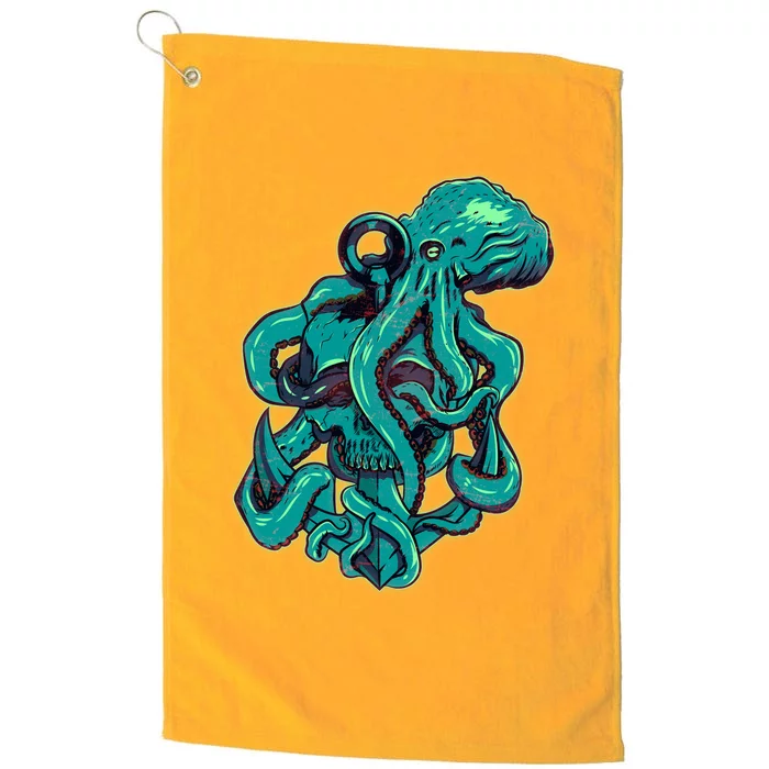 Cool Grunge Octopus Skull Platinum Collection Golf Towel