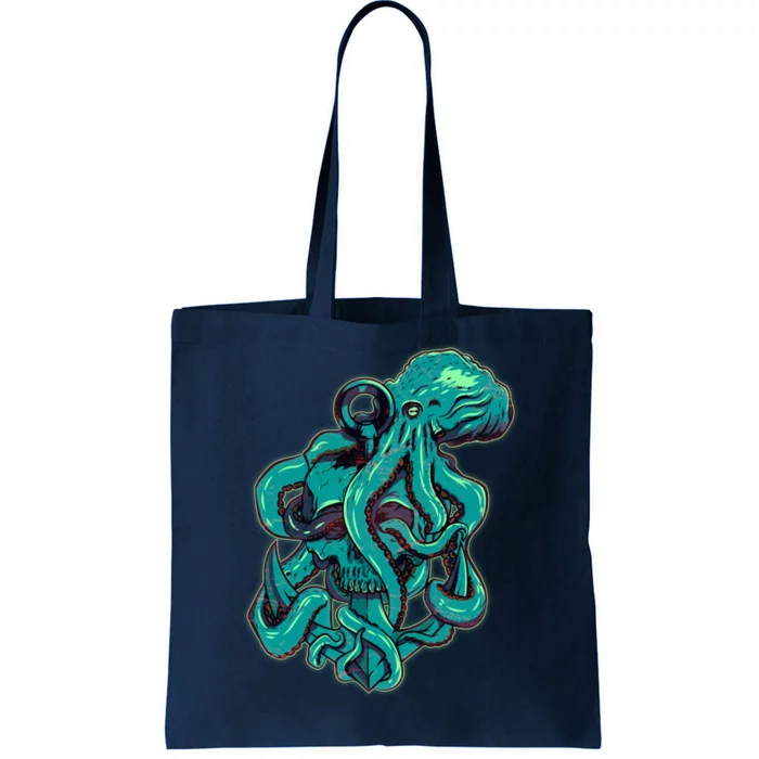 Cool Grunge Octopus Skull Tote Bag