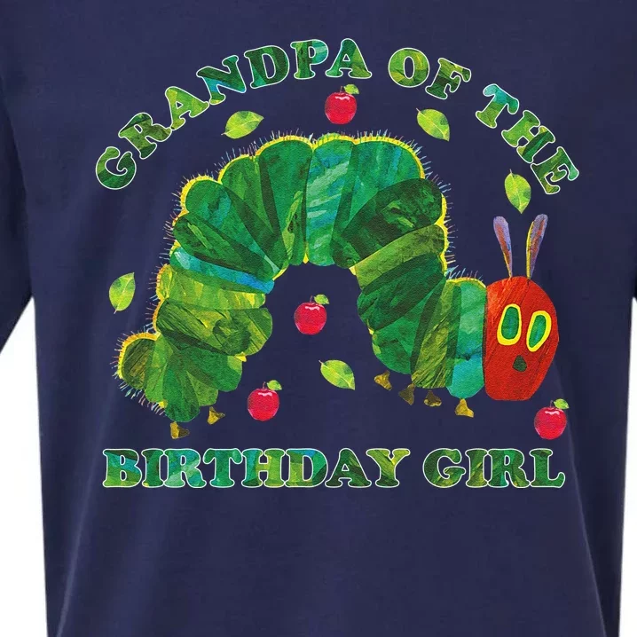 Cute Grandpa Of The Birthday Girl Hungry Caterpillar Sueded Cloud Jersey T-Shirt