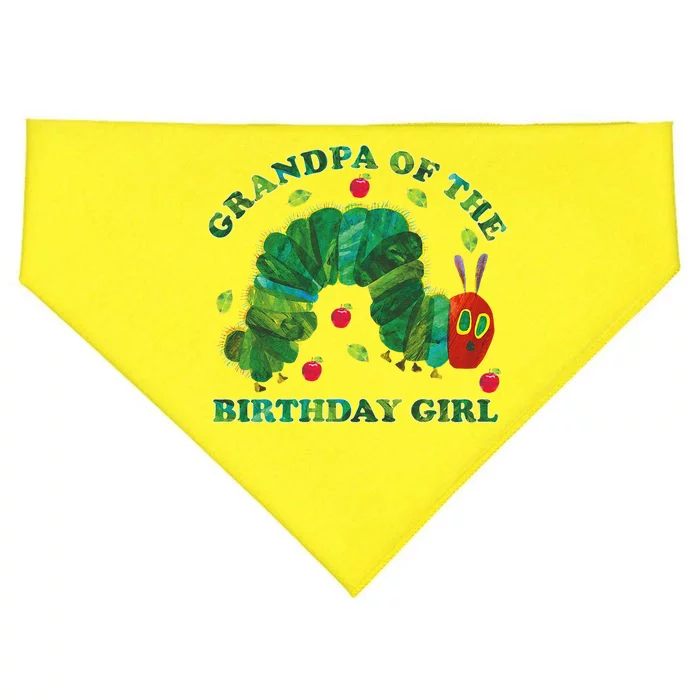 Cute Grandpa Of The Birthday Girl Hungry Caterpillar USA-Made Doggie Bandana