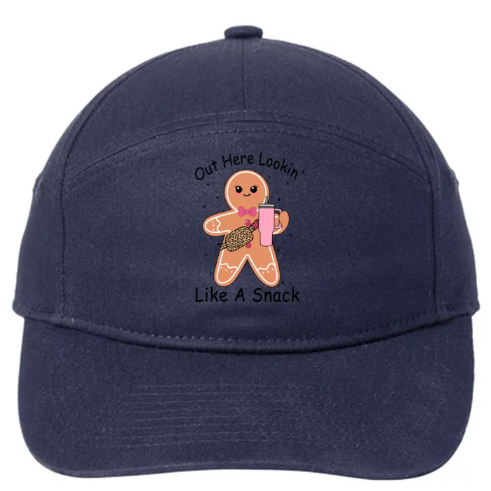 Cute Gingerbread Out Here Lookin Like A Snack Gift 7-Panel Snapback Hat