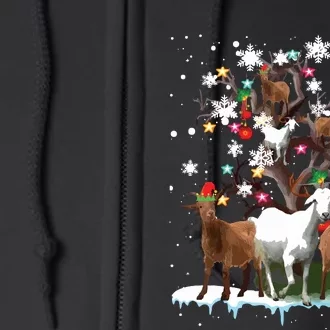 Christmas Goat On Tree Funny Santa Goat Lover Farmer Full Zip Hoodie