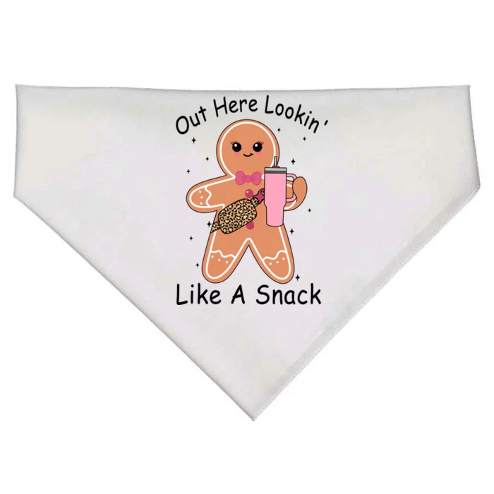 Cute Gingerbread Out Here Lookin Like A Snack Gift USA-Made Doggie Bandana