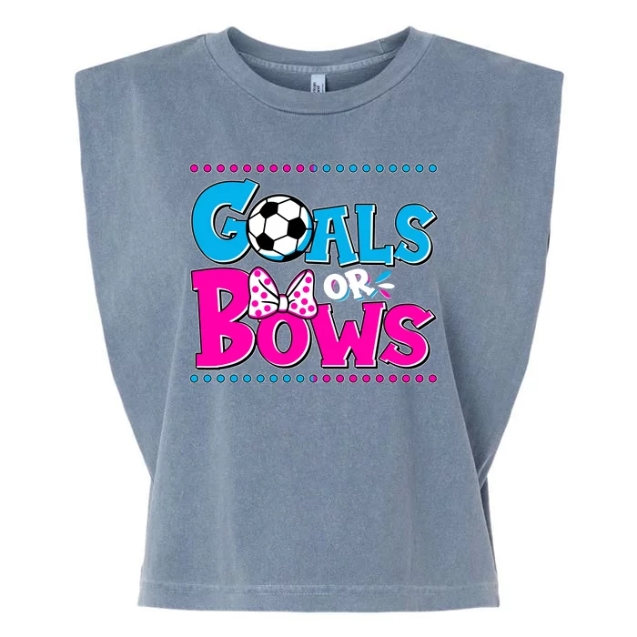 Cute Goals Or Bows Baby Gender Reveal Garment-Dyed Women's Muscle Tee