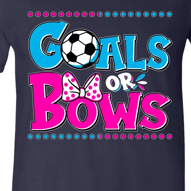 Cute Goals Or Bows Baby Gender Reveal V-Neck T-Shirt