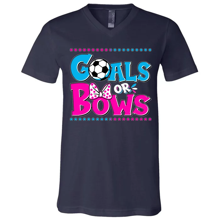 Cute Goals Or Bows Baby Gender Reveal V-Neck T-Shirt