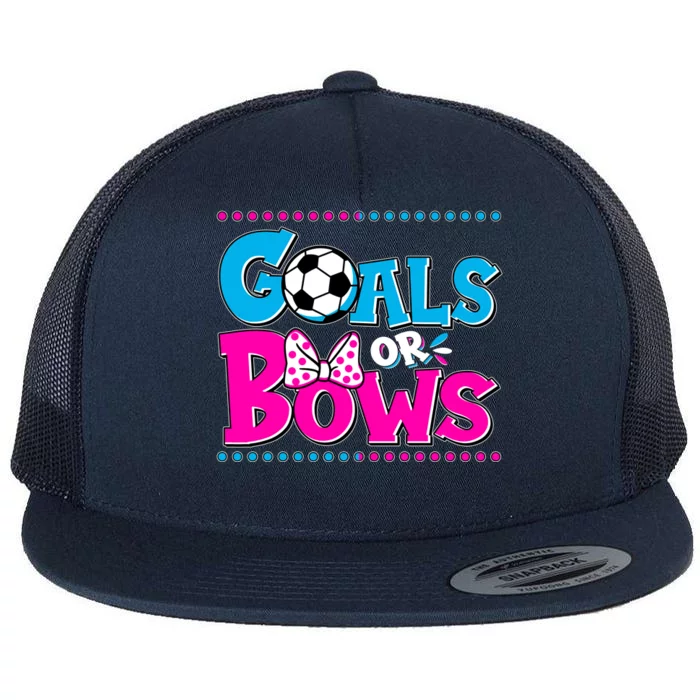 Cute Goals Or Bows Baby Gender Reveal Flat Bill Trucker Hat