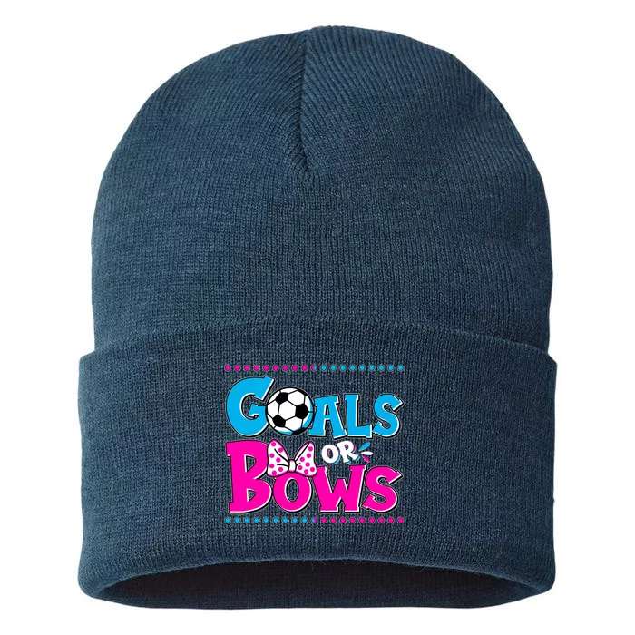 Cute Goals Or Bows Baby Gender Reveal Sustainable Knit Beanie