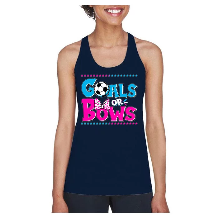 Cute Goals Or Bows Baby Gender Reveal Women's Racerback Tank