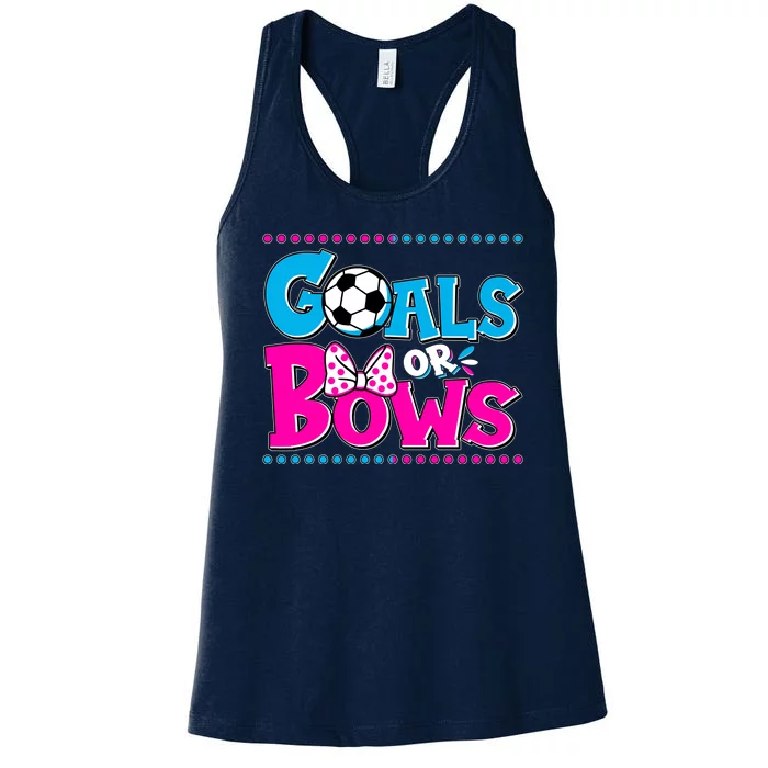 Cute Goals Or Bows Baby Gender Reveal Women's Racerback Tank