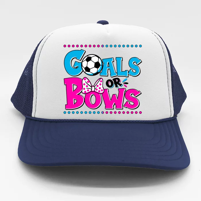 Cute Goals Or Bows Baby Gender Reveal Trucker Hat