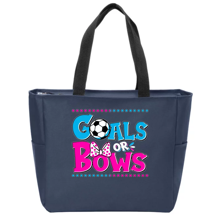 Cute Goals Or Bows Baby Gender Reveal Zip Tote Bag