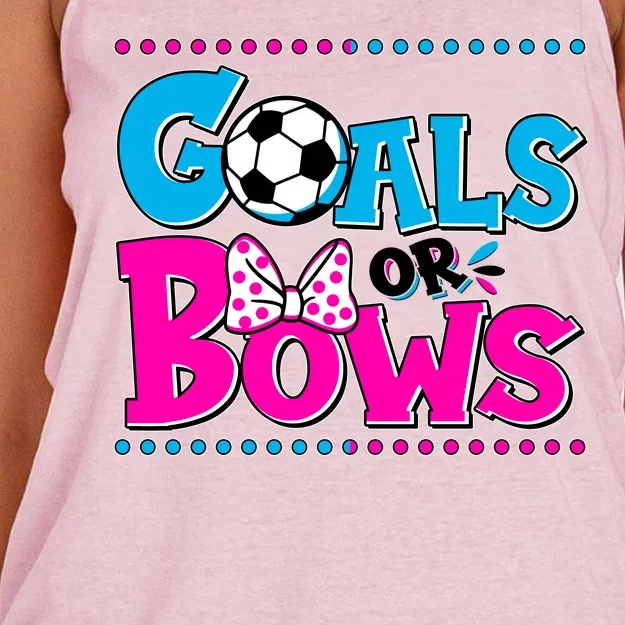 Cute Goals Or Bows Baby Gender Reveal Women's Knotted Racerback Tank